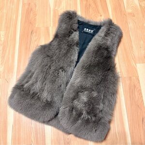 Gray Real Fox Fur Vest like new!